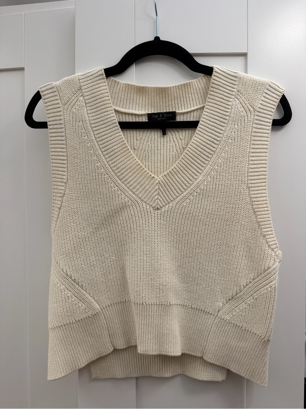 rag & bone Cream Cable-Knit Sweater Vest